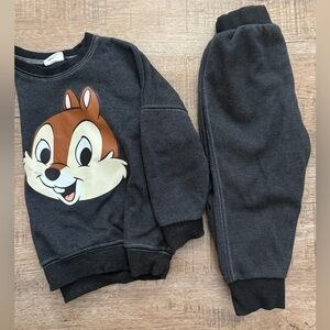 Aziel and Luca Disney Sweat Set Chip in Charcoal